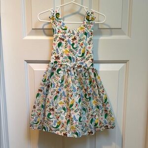 Mini Boden Blue and Yellow cross back Sundress size 3-4 years